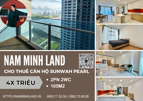  Cho thuê căn hộ Sunwah Pearl 2 phòng ngủ 105m2 - View đẹp cực thoáng, nhà sáng sang xịn 