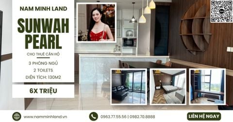  Cho thuê căn hộ Sunwah Pearl 3 phòng ngủ 130m2 - View sông Sài Gòn với tầm nhìn cực rộng 