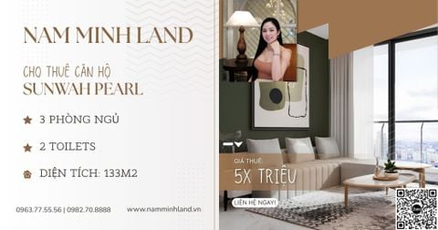  Cho thuê căn hộ Sunwah Pearl 3 phòng ngủ 133m2 - Thiết kế căn hộ hiện đại tạo không gian sống đẳng cấp 