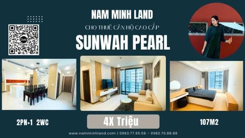  Cho thuê căn hộ Sunwah Pearl 2+1 phòng ngủ 107m2 - Căn hộ nội thất cơ bản tiện nghi 