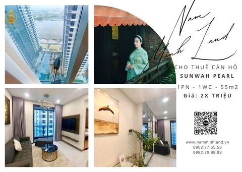 Sunwah Pearl - Cho thuê căn hộ 1 phòng ngủ 55m2, Tầng cao, view sông - Giá 27 triệu 