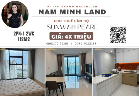  Cho thuê căn hộ Sunwah Pearl 2 phòng ngủ+1 112m2- View sông thoáng đãng, nhà cơ bản nội thất 