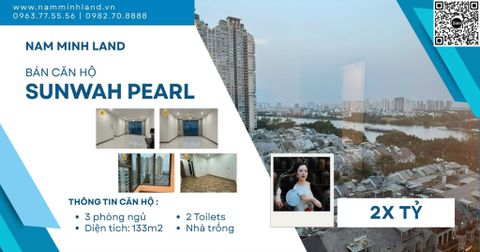  Bán căn hộ Sunwah Pearl 3 phòng ngủ 133m2 - Căn hộ rộng rãi, view biệt thự ven sông Sài Gòn thơ mộng 