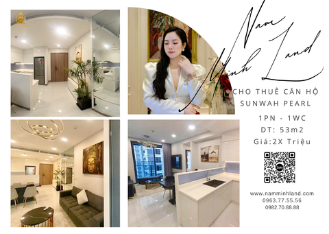  Sunwah Pearl - Cho thuê căn hộ 1 phòng ngủ 54m2, Tầng cao, view sông - Giá 27 triệu 