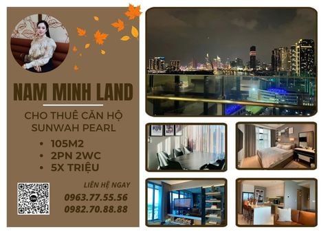  Cho thuê căn hộ Sunwah Pearl 2 phòng ngủ 110m2- Căn hộ đẹp, view trực diện quận 1 cực xịn 