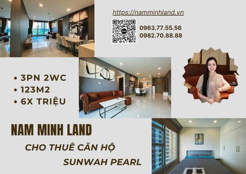  Cho thuê căn hộ Sunwah Pearl 3 phòng ngủ 123m2- View sông Bitexco đẹp nhất Sài Gòn 