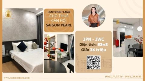  Cho thuê căn hộ Sunwah Pearl 1 phòng ngủ 53m2 - Căn hộ mới sáng sủa 