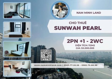  Cho thuê căn hộ Sunwah Pearl 2 phòng ngủ 112m2 - View sông biệt thư SaiGon Pearl yên tĩnh 