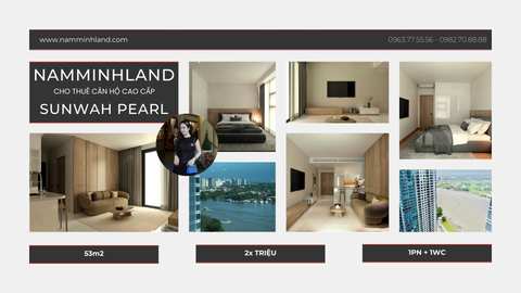  Cho thuê căn hộ Sunwah Pearl 1 phòng ngủ 53m2 - View sông và hồ bơi thoáng mát 