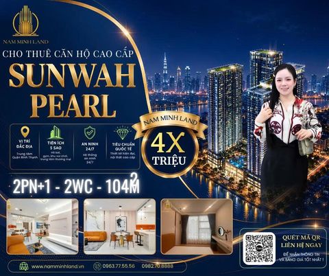  Sunwah Pearl - Cho thuê căn hộ 2 phòng ngủ +1 - View sông thoáng mát 