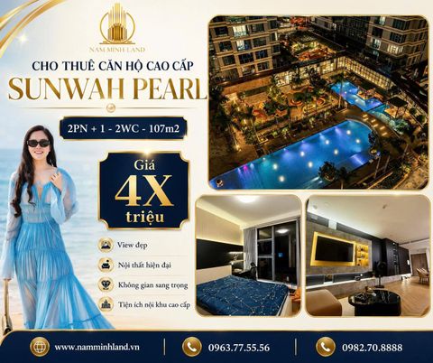  Cho thuê căn hộ Sunwah Pearl 2PN +1 107m2 - View sông, nội khu yên tĩnh 