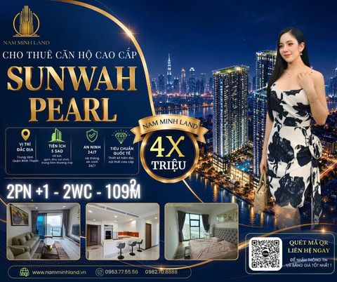  Sunwah Pearl - Cho thuê căn hộ 2 phòng ngủ +1 - View sông Sài Gòn 