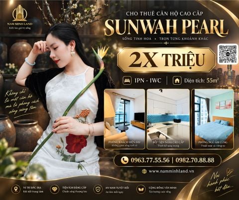  Sunwah Pearl - Cho thuê căn hộ 1PN 55m2 view thành phố - Nội thất hiện đại 