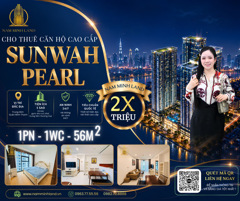  Sunwah Pearl - Cho thuê căn hộ 1 phòng ngủ 56m2, Full nội thất, tiện nghi đầy đủ, view ngắm trọn thành phố 