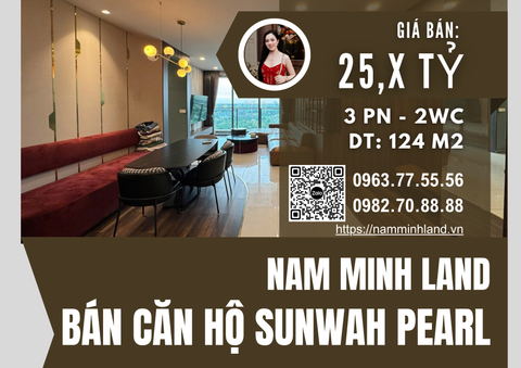  Bán căn hộ Sunwah Pearl 3 phòng ngủ sửa thành 2 124m2, trục Sh-05 - Căn hộ cao cấp 