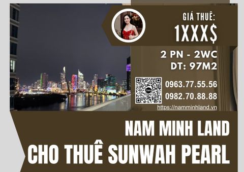  Cho thuê căn hộ Sunwah Pearl 2 phòng ngủ 97 m2 - Tầm nhìn sông và nội khu yên bình 