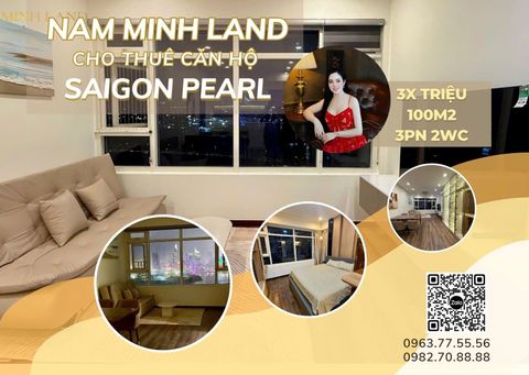  Cho thuê căn hộ Saigon Pearl 3 Phòng ngủ 100m2- View sông, thoáng mát, nội thất sang trọng 