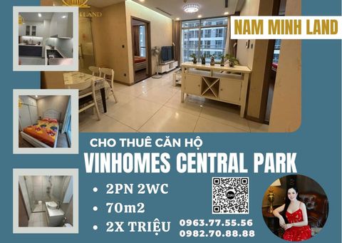  Cho thuê căn hộ Vinhomes Central Park 2 phòng ngủ 70m2- Căn hộ cao cấp giữa lòng Bình Thạnh 