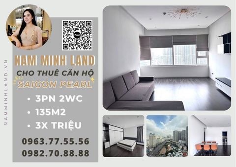  Cho thuê căn hộ Saigon Pearl 3 phòng ngủ 135m2- Nhà đẹp, dọn vào ở ngay 