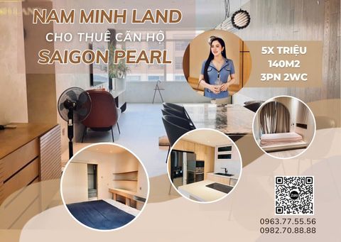  Cho thuê căn hộ Saigon Pearl 3 Phòng ngủ 140m2- Nội thất đầy đủ, sang trọng và hiện đại 