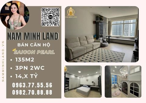  Bán căn hộ Saigon Pearl 3 phòng ngủ 135m2- Full nội thất sang xịn mịn, tầng cao view tuyệt đỉnh 