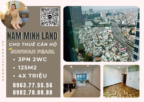  Cho thuê căn hộ Sunwah Pearl 3 phòng ngủ 125m2 - View nội khu và sông thư thái 
