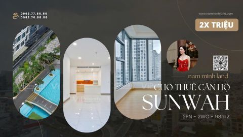  Cho thuê căn hộ Sunwah Pearl 2 phòng ngủ 98 m2 - View city và hồ bơi lung linh 