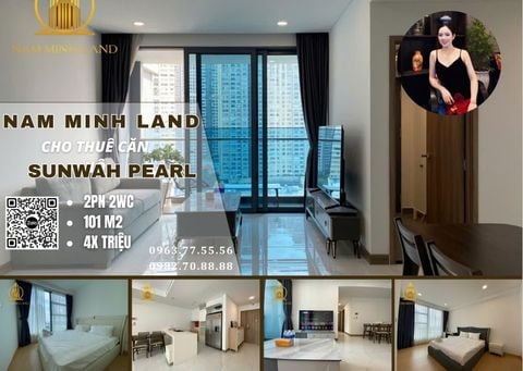  Cho thuê căn hộ Sunwah Pearl 2 phòng ngủ 101m2- View sông thoáng mát, nhà nội thất sang trọng 