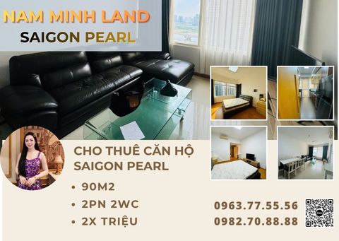  Cho thuê căn hộ Saigon Pearl 2 phòng ngủ 90m2 - View sông cực chill, nhà đầy đủ trang thiết bị 