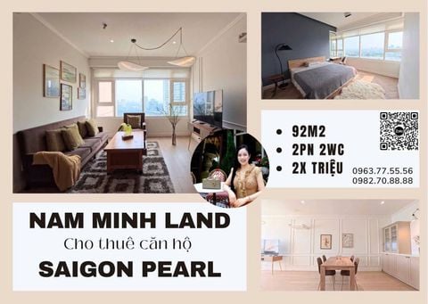  Cho thuê căn hộ Saigon Pearl 2 phòng ngủ 92m2- View sông thơ mộng, ngắm du thuyền mỗi ngày 