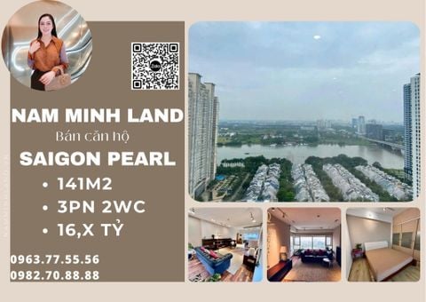  Bán căn hộ Saigon Pearl 3 phòng ngủ 141m2-  View sông hướng mát, có sẵn hợp đồng thuê 