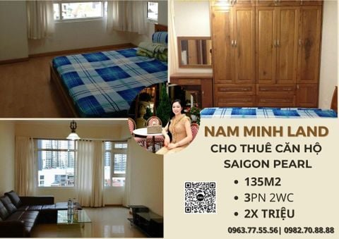  Cho thuê căn hộ Saigon Pearl 3 phòng ngủ 135m2- giá cực tốt đang chờ bạn 