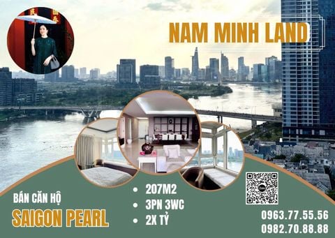  Bán căn hộ Saigon Pearl 4 phòng ngủ 207m2- View trực diện sông Sài Gòn ngắm cầu Bason 