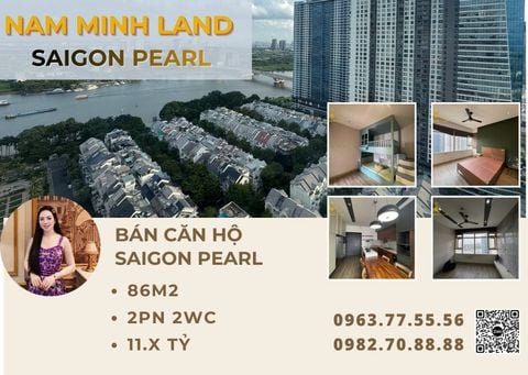  Saigon Pearl - Bán căn hộ 2 phòng ngủ, Tầng cao view sông đẹp nhất Saigon Pearl 