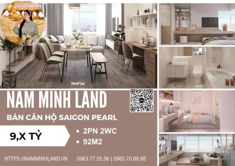  Bán căn hộ Saigon Pearl 2 Phòng ngủ 90m2 - Căn hộ thiết kế hiện đại, view thành phố đẹp 