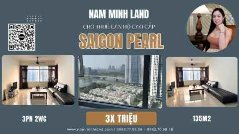  Cho thuê căn hộ Saigon Pearl 3 phòng ngủ 135m2 - Căn hộ thoáng đãng, đẳng cấp 