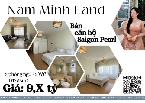  Bán căn hộ Saigon Pearl 2 Phòng ngủ 86m2 - View thành phố chill chill, nhà cơ bản sạch đẹp 