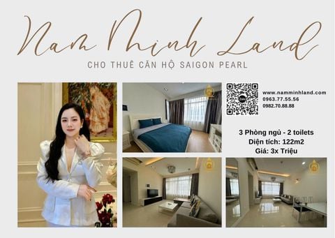  Cho thuê căn hộ Saigon Pearl 3 Phòng ngủ 140m2 - View Landmark 81 cực đắt giá 