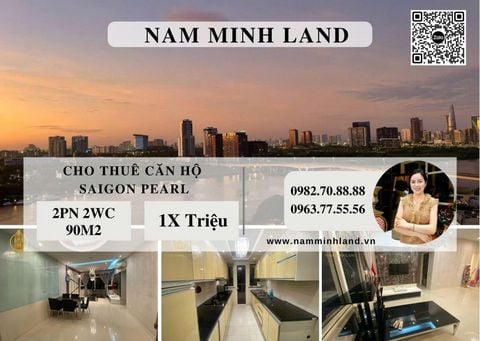  Saigon Pearl - Cho thuê căn hộ 2 phòng ngủ, Tầng cao view Landmark siêu đẹp - Giá 19 triệu 