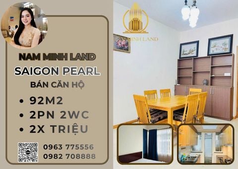  Saigon Pearl - Cho thuê căn hộ 2 phòng ngủ 92m2 , Tầng thấp - Giá 20 triệu net 