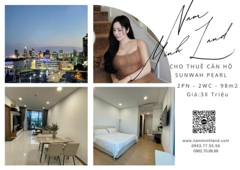  Cho thuê căn hộ Sunwah Pearl 2 Phòng ngủ 97m2 - Tầng thấp, view sông Sài Gòn thoáng mát 