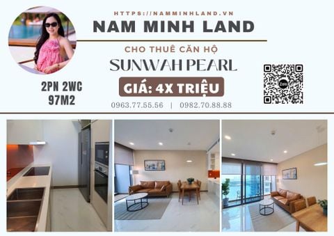  Sunwah Pearl - Cho căn hộ Sunwah Pearl 2 phòng ngủ 97m2, - View sông Sài Gòn, thoáng mát 