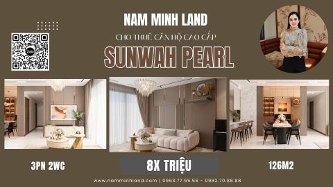  Cho thuê căn hộ Sunwah Pearl  Phòng ngủ 125m2 - Tầng thấp, view thành phố về đêm lunh linh 