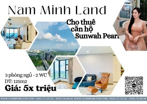  Cho thuê căn hộ Sunwah Pearl 3 Phòng ngủ 125m2 - Tầng cao, view sông Sài Gòn thoáng mát 