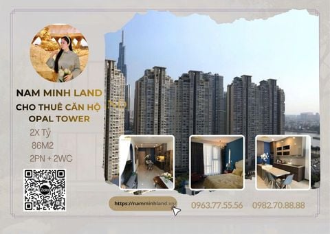  Bán căn hộ Opal Tower  Phòng ngủ 86m2 - Tầng cao, view Quận 1, sông Sài Gòn, cầu Thủ Thiêm 