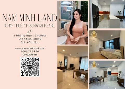  Sunwah Pearl - Cho thuê căn hộ 2 phòng ngủ 88m2, view trực diên sông đoán gió, nội thất siu đẹp siu mới toanh, rộng rãi thoáng mát 