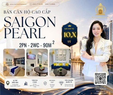  Bán căn hộ Saigon Pearl 2 Phòng ngủ 90m2 - Tầng thấp, view sông Sài Gòn cực đẹp 