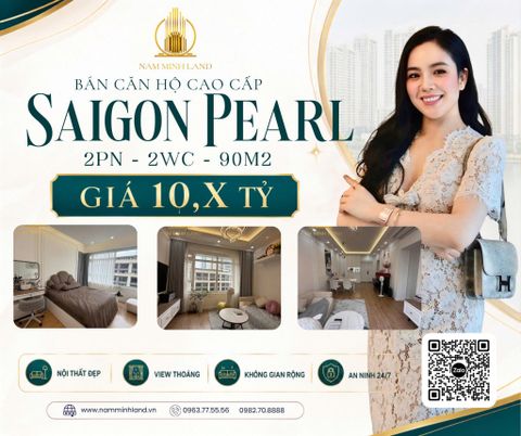  Bán căn hộ Saigon Pearl - 2 Phòng ngủ 90m2 - Tầng thấp, view sông Sài Gòn thông thoáng 