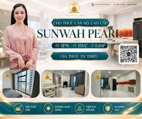  Sunwah Pearl - Cho thuê căn hộ 1 phòng ngủ 54m2, Full nội thất, view thoáng mát 