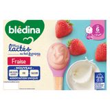 Sữa chua Bledina vị dâu, 6m+, lốc 6 hũ